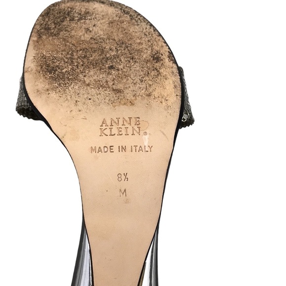 Anne Klein Silver Metal Mesh open Toe Heels SIze 8.5 With Matching Purse - Picture 9 of 12